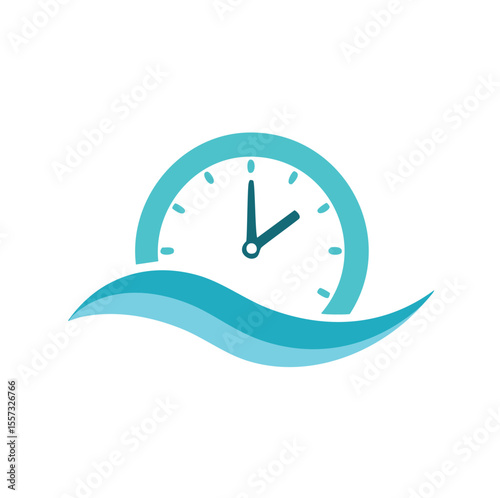 Teal clock wave