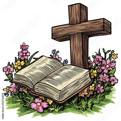 Holy bible. Flat illustration of holy bible vector icon for web design