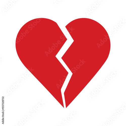 Red heart vector illustration: a romantic symbol of love and valentine's day design red Brocken heart vector