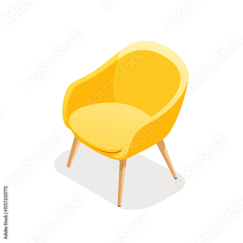 orange chair isolated on white