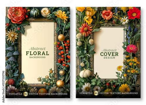 Various floral design cover design, wedding invitation template design, versatile vector background, brochure template, Luxury invitation card background, invitation, abstract background, cover art