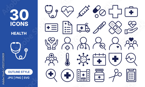 Health and Wellness Outline Icons