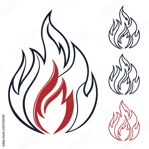 Printable Flame Icons for Crafts and Labels
