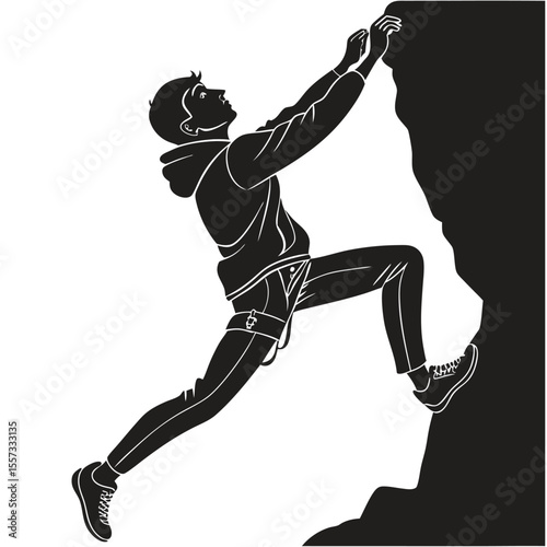 Climber Silhouette: Reaching New Heights