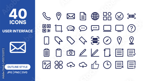 User Interface Components for Web and App Outline Icon Collection