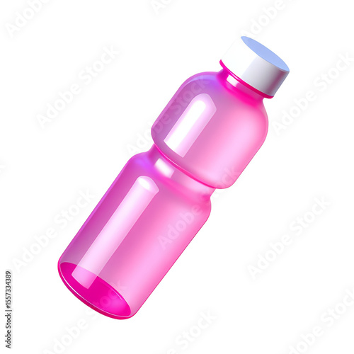 Pink Water Bottle, 3D Icon – Glossy Minimal Emoji Style, Isolated PNG object