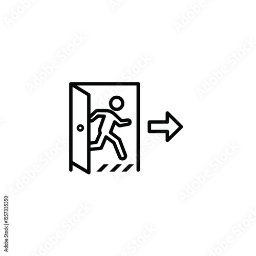 Person running through an open door towards the right side  
