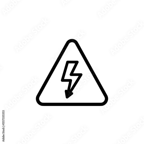 Warning sign with lightning symbol indicating electrical hazards  