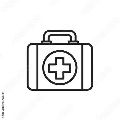 First aid kit icon in outline style on transparent background  