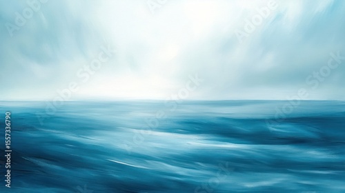 Abstract seascape with blurred waves and sky creating a peaceful ambiance