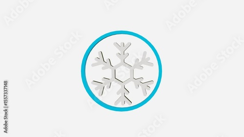 3D rotating snowflake icon representing “Keep Frozen” or cold storage marking. Ideal for frozen food packaging, temperature-sensitive shipping, and cold chain logistics visuals.

