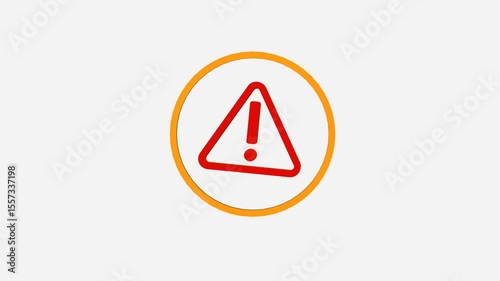 4K 3D rotating warning icon representing hazard caution for packaging, products, and safety labels. Perfect for compliance visuals, risk alerts, shipping signs, and danger symbols.

