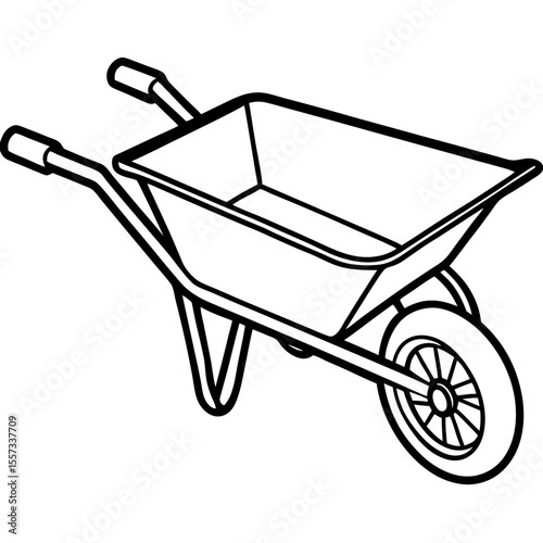 Vintage Wheelbarrow Art Vector