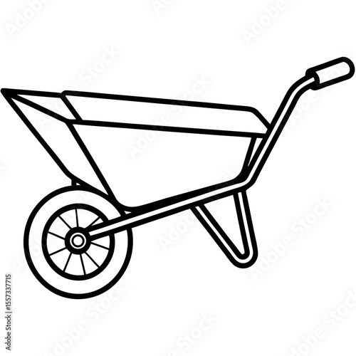 Vintage Wheelbarrow Art Vector
