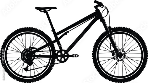 Vector art of mountain bike silhouette isolated on white background shows off road adventure