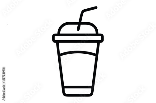 Drink beverage cartoon vector icon illustration of a glass of juice or milk isolated on white background
