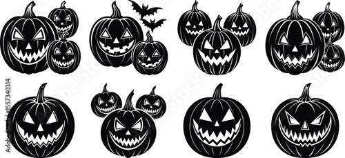 Scary jackolantern isolated on white background