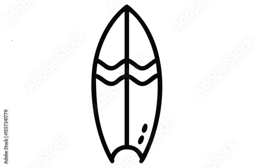 A retro summer surfing rocket art design, 3D rendered on white for a vintage beach sport illustration