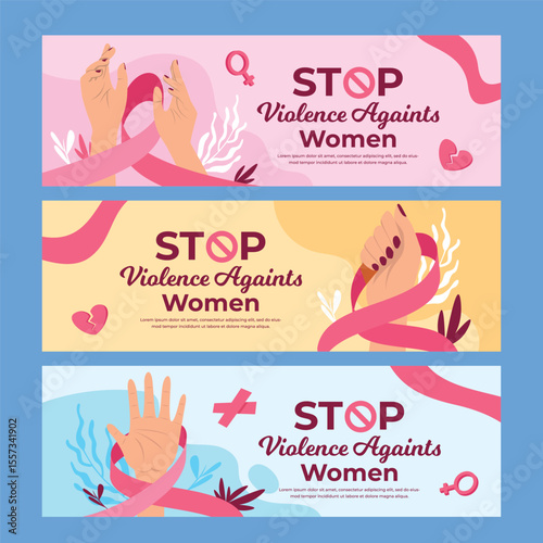 Women's Day Awareness Stop violence againts women banner
