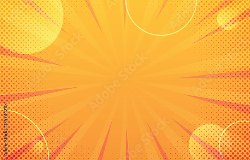 Yellow Background with halftone and zoom comic effect
