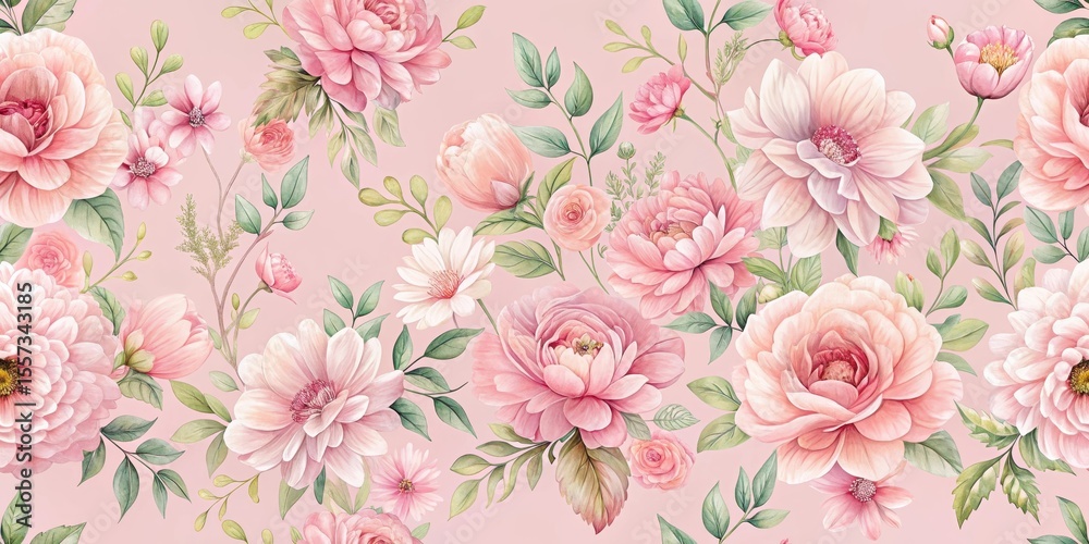 Soft Pink Floral Repeat Pattern Soft Pink Floral Repeat Pattern