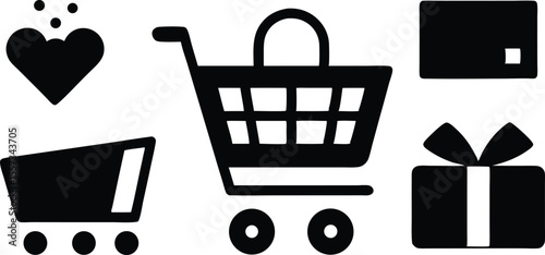 modern e commerce silhouette icons bundle   .eps