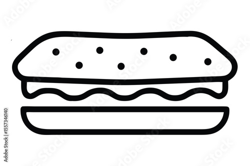 Vector cartoon illustration of various sandwiches including cheese, burger, and sausage on buns with meat, lettuce, and isolated fast food icons for lunch or dinner
