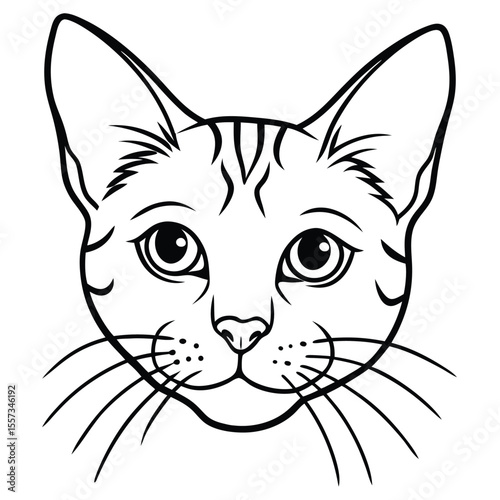 vector illustration of a cat head design on a white background 