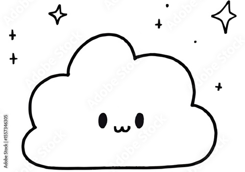 Funny cartoon cloud