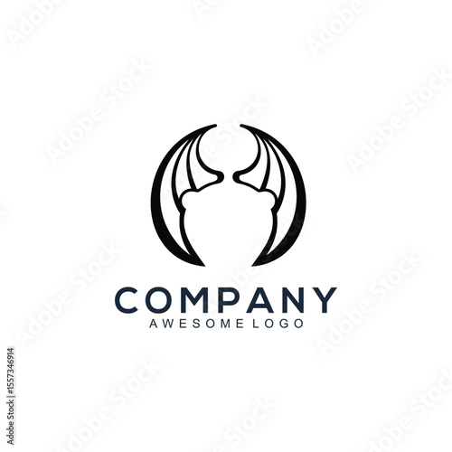 Bat outline logo template