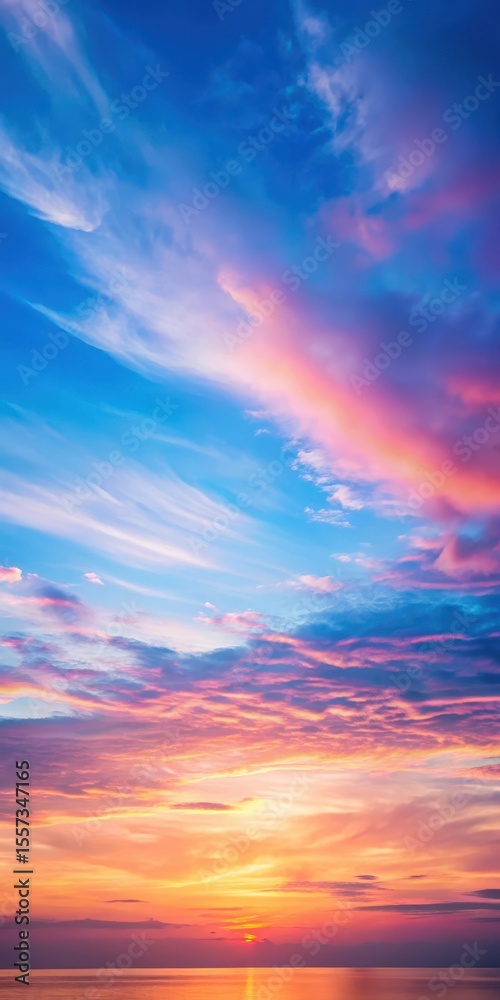 Fototapeta premium Gentle twilight sky with soft gradient background blending blue and pink hues