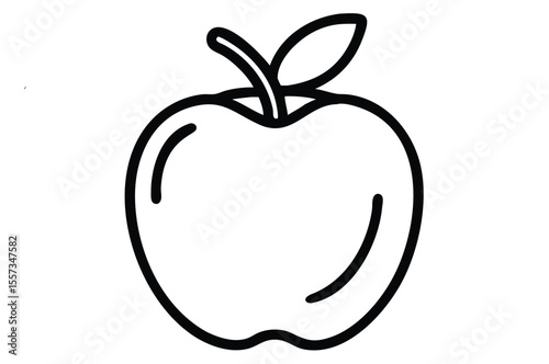 Vibrant vector illustration of a fresh red apple with a green leaf, symbolizing healthy, natural fruit and delicious, ripe food design