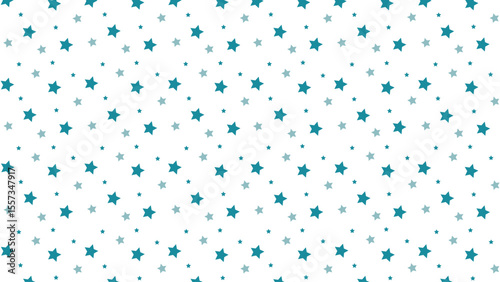 Seamless teal and blue star pattern on white background. Perfect for kids room decor, baby shower designs, nursery prints, scrapbooking, fabric, wrapping paper, and celestial-themed projects.