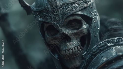 Medieval Skeleton Warrior: Menacing Fantasy Armor Adventure
