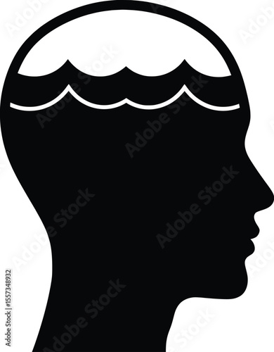 Mental Health Awareness, Vector Illustration of a Mind's Depth, Creative Design Concept in a Calm Environment
