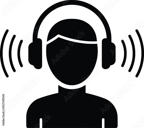 Vector Illustration of a Person Listening to Music, Comforting Environment