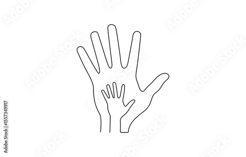 Volunteer day single line animated illustration with rised up hands and hearts,  Hands up with different skin color, volunteers needed, togetherness, charity