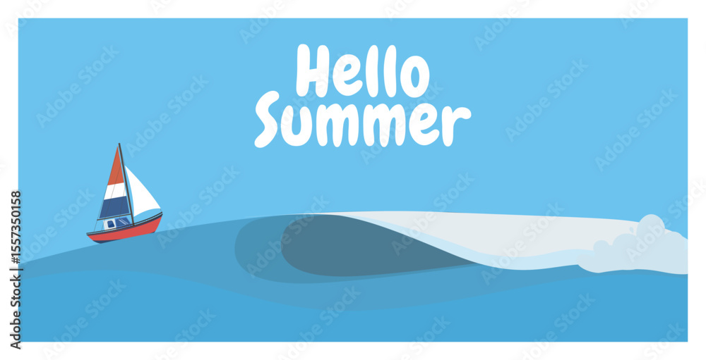 Obraz premium Hello summer beach landscape