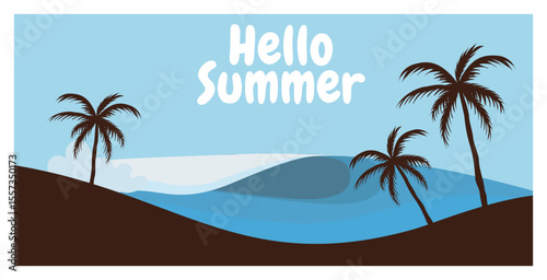 Hello summer beach landscape
