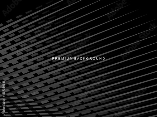 Dark background with diagonal geometric patterns and 3D effect, suitable for modern and professional designs.