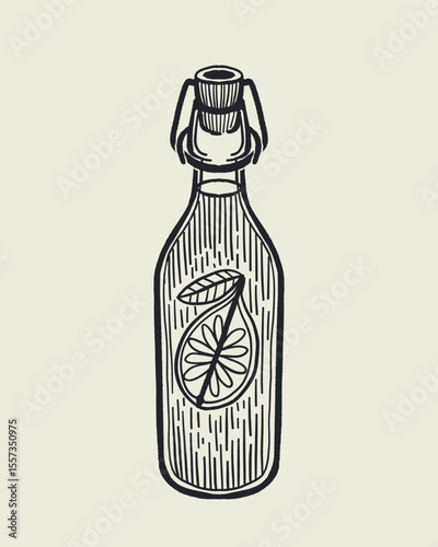 Hand drawn doodle sketch vector set with lemons, citrus cocktails and limoncello bottle in vintage Mediterranean style. Italian summer food and drink illustration, dolce vita collection.