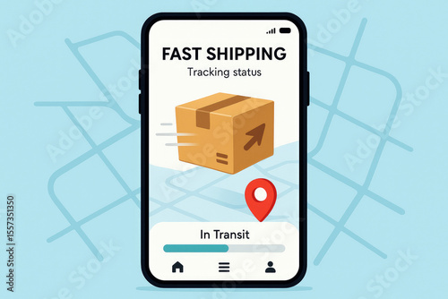 Mobile application for tracking package delivery status shipping