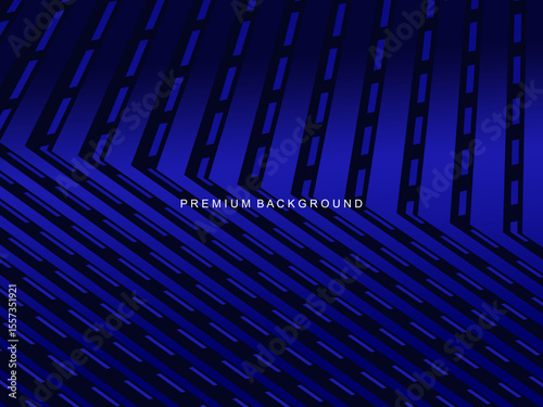 An electric blue background with an arrangement of diagonal geometric lines that creates the illusion of 3D depth, ideal for design projects that require a modern and dynamic feel.