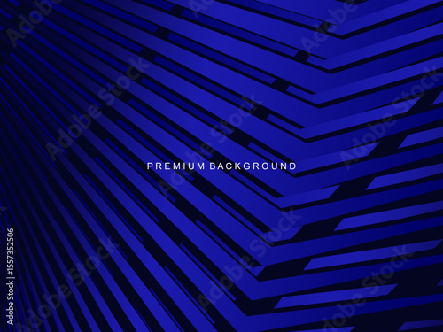 An electric blue background with an arrangement of diagonal geometric lines that creates the illusion of 3D depth, ideal for design projects that require a modern and dynamic feel.