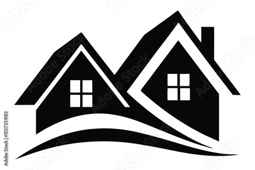 Real Estate Logo Icon Featuring Home Shape for Business Identity