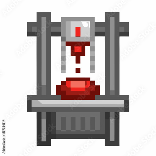 Pixel Art Blood Extraction Machine Icon for Retro Video Games and Medical Themes