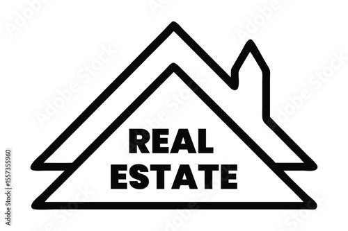 Elegant Real Estate Logo Icon Focused on Property Sale, Home, and Investment