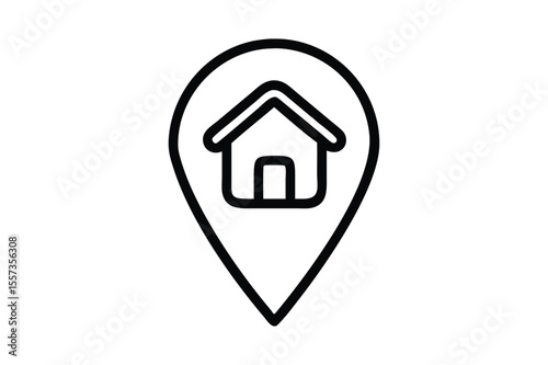 Real Estate Logo icon with vector illustration line art