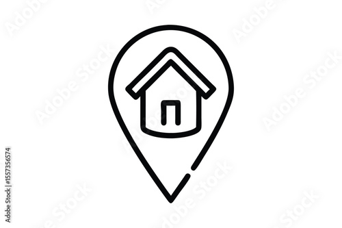 Real Estate Logo icon with vector illustration line art