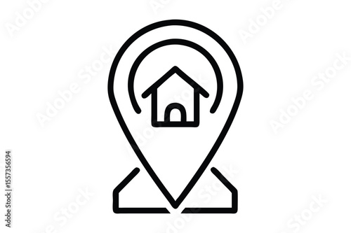 Real Estate Logo icon with vector illustration line art